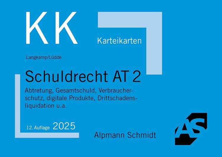 Produktbild: Karteikarten Schuldrecht AT 2