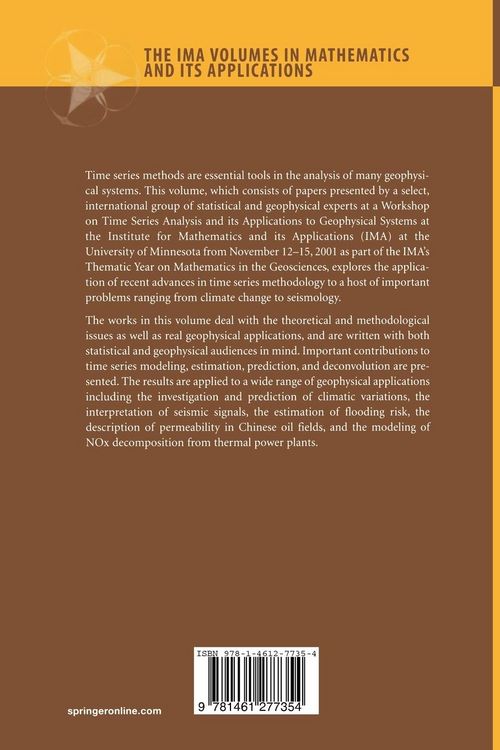 Produktbild: Time Series Analysis and Applications to Geophysical Systems
