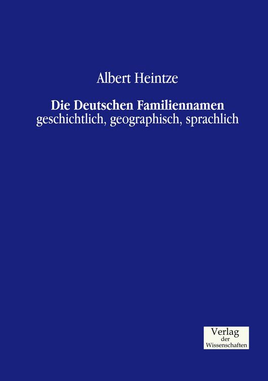 Produktbild: Die Deutschen Familiennamen
