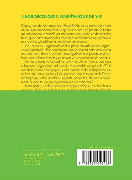 Produktbild: L'agro&eacute;cologie : une &eacute;thique de vie : entretien avec Jacques Caplat