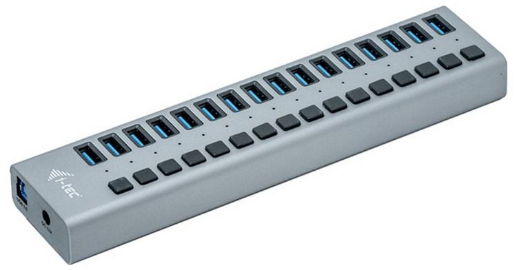 Produktbild: I-tec U3CHARGEHUB16 USB-Hub 16 Port USB-A USB 3.0 5 GBit/s Grau Charging Hub