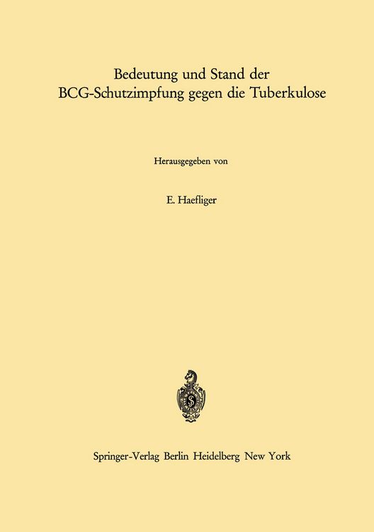 Produktbild: Bedeutung und Stand der BCG-Schutzimpfung gegen die Tuberkulose