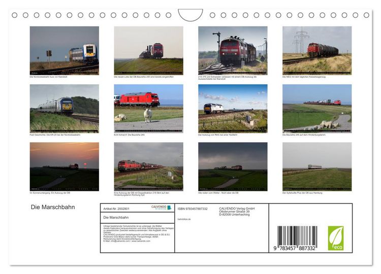 Produktbild: Die Marschbahn (Wandkalender 2026 DIN A4 quer), CALVENDO Monatskalender