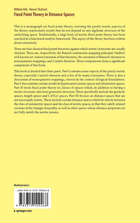 Produktbild: Fixed Point Theory in Distance Spaces