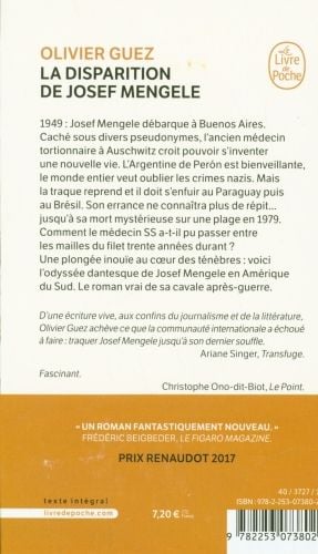 Produktbild: La disparition de Josef Mengele