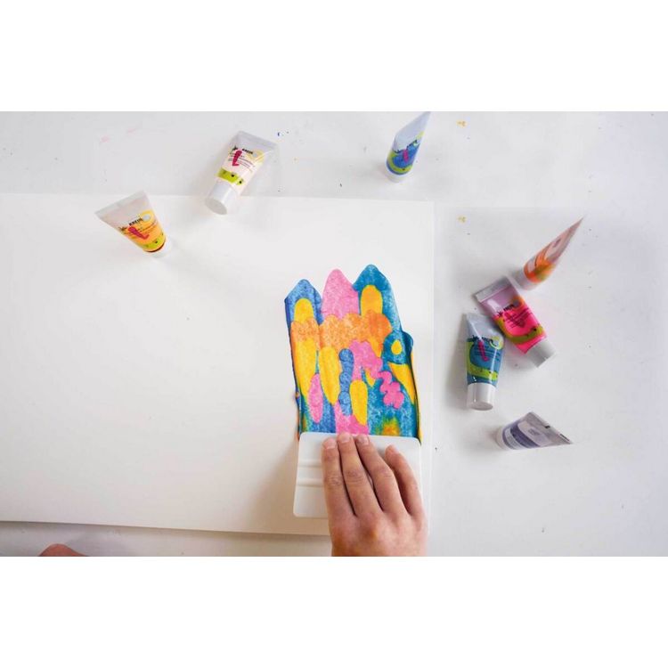 Produktbild: KREUL Squeegee Art Set mit Kids Art Kinder-K&uuml;nstlerfarben, 7 x 20 ml Tuben