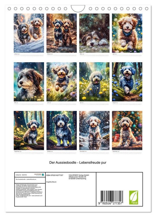 Produktbild: Der Aussiedoodle - Lebensfreude pur (Wandkalender 2026 DIN A4 hoch), CALVENDO Monatskalender