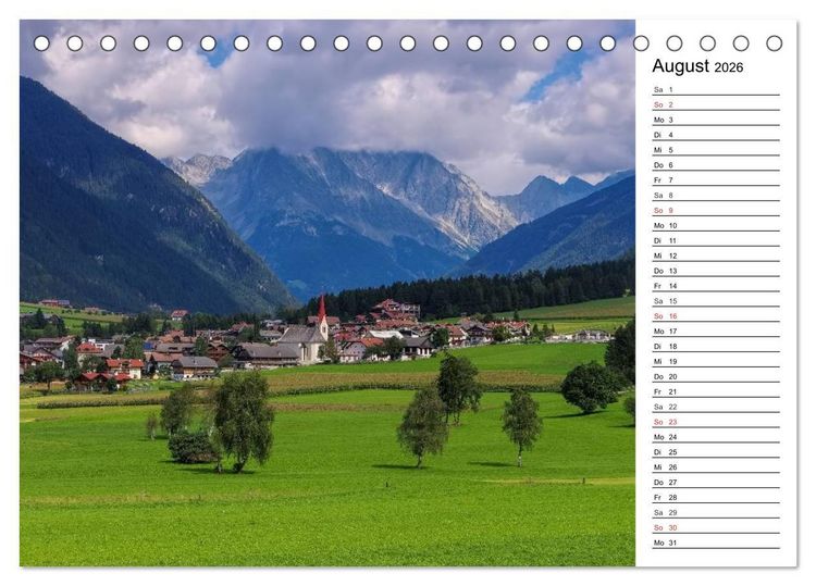 Produktbild: Pustertal - Das gr&uuml;ne Tal S&uuml;dtirols (Tischkalender 2026 DIN A5 quer), CALVENDO Monatskalender