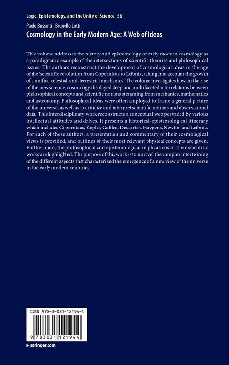 Produktbild: Cosmology in the Early Modern Age: A Web of Ideas