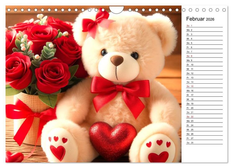 Produktbild: Teddys - Die Jahresreise der KI-Teddyb&auml;ren (Wandkalender 2026 DIN A4 quer), CALVENDO Monatskalender