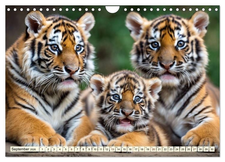 Produktbild: Tiger ganz nah (Wandkalender 2026 DIN A4 quer), CALVENDO Monatskalender