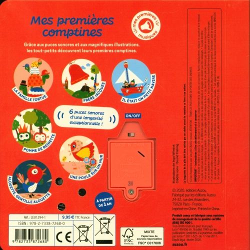 Produktbild: Mes premi&egrave;res comptines : 6 puces sonores