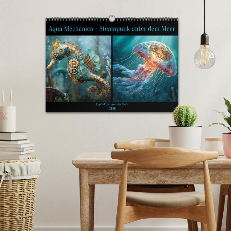 Produktbild: Aqua Mechanica &ndash; Steampunk unter dem Meer (Wandkalender 2026 DIN A3 quer), CALVENDO Monatskalender