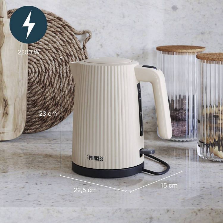 Produktbild: Princess Wave Wasserkocher Creme-Wei&szlig; Fassungsverm&ouml;gen: 1.7l