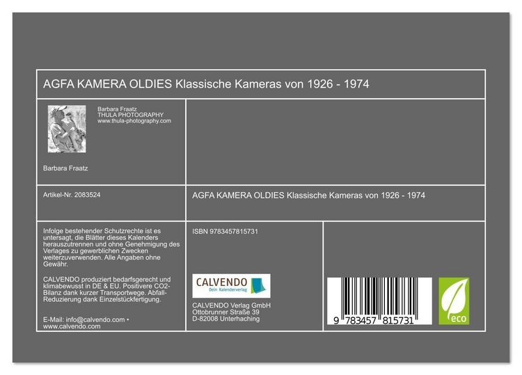 Produktbild: AGFA KAMERA OLDIES Klassische Kameras von 1926 - 1974 (Tischkalender 2026 DIN A5 quer), CALVENDO Monatskalender