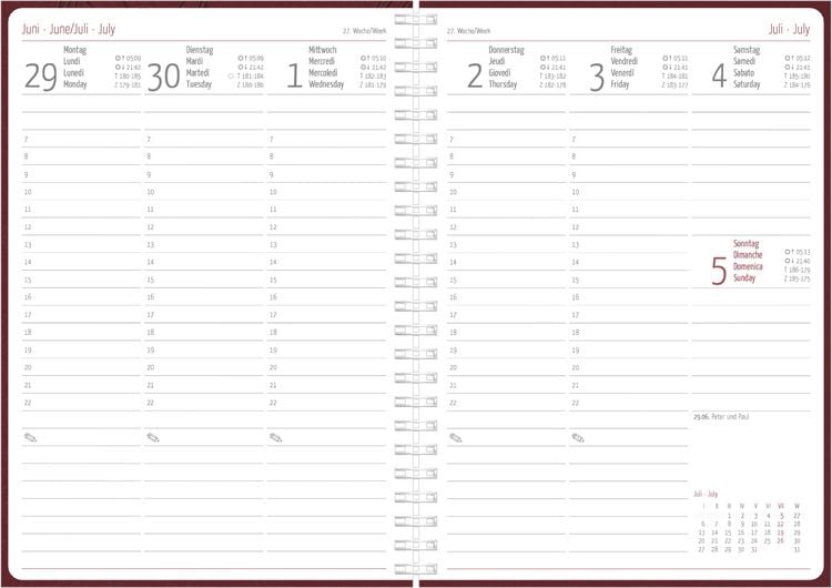 Produktbild: Wochenplaner Flower Ringbuch 2027