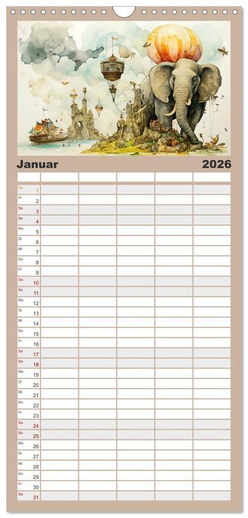 Produktbild: Familienplaner 2026 - Ein Besuch in fernen Universen mit 5 Spalten (Wandkalender, 21 x 45 cm) CALVENDO