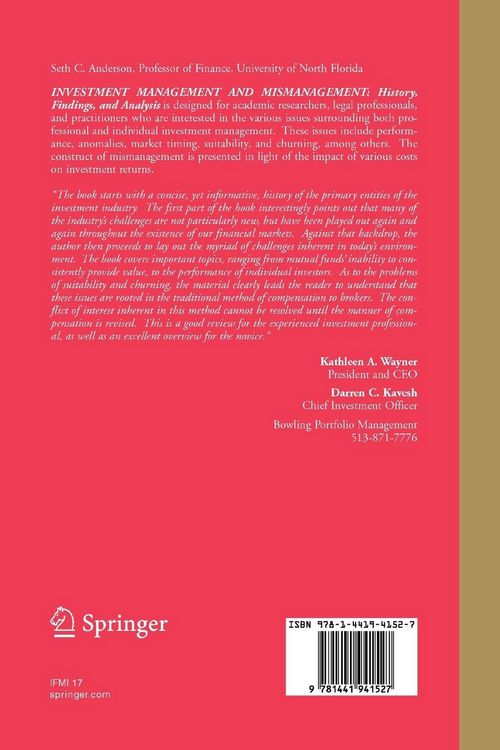 Produktbild: Investment Management and Mismanagement