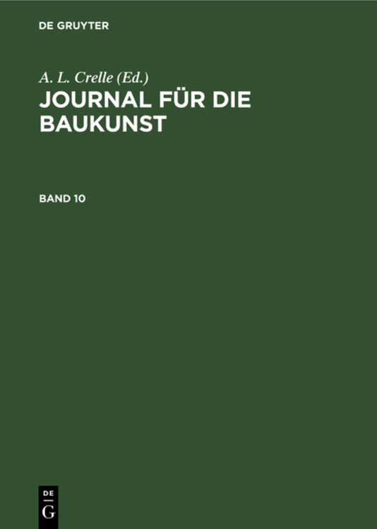Produktbild: Journal f&uuml;r die Baukunst. Band 10