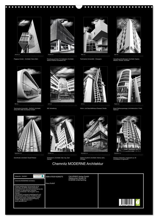Produktbild: Chemnitz MODERNE Architektur (Wandkalender 2026 DIN A2 hoch), CALVENDO Monatskalender
