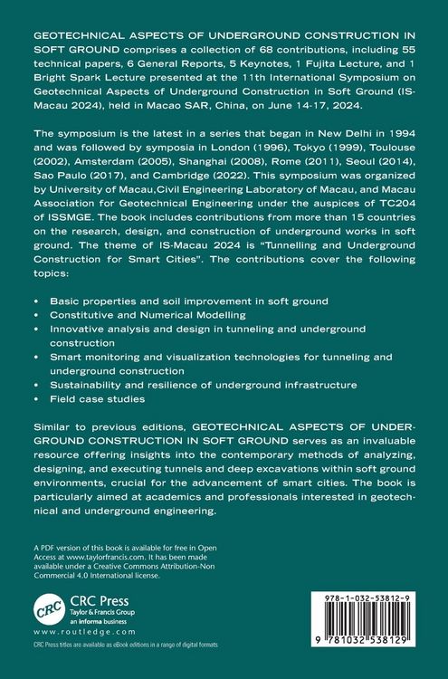 Produktbild: Geotechnical Aspects of Underground Construction in Soft Ground
