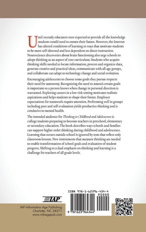 Produktbild: Thinking in Childhood and Adolescence (Hc)