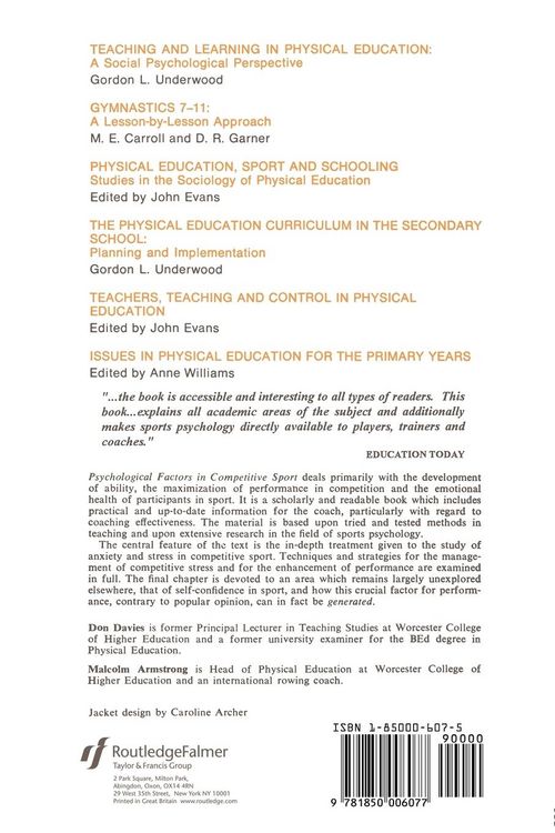 Produktbild: Psychological Factors in Competitive Sport