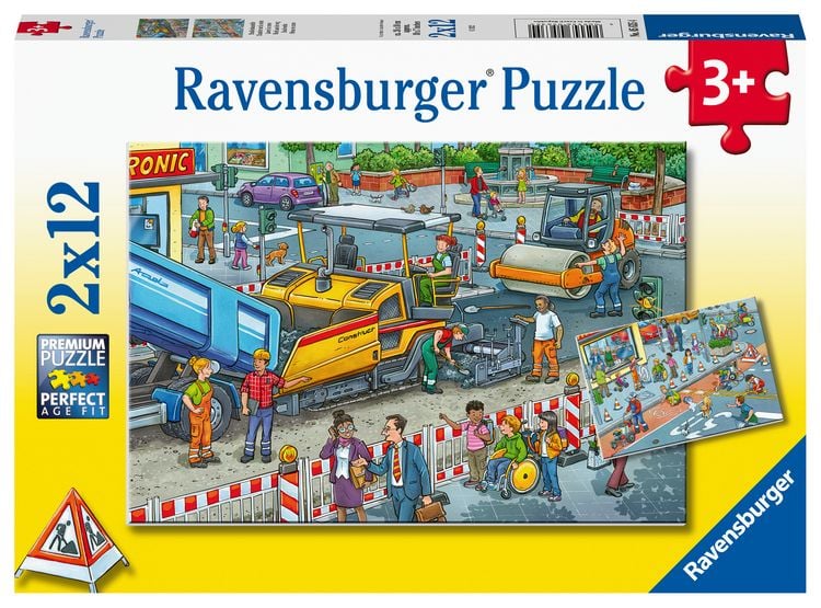 Produktbild: Puzzle Ravensburger Stra&szlig;enbaustelle 2 X 12 Teile