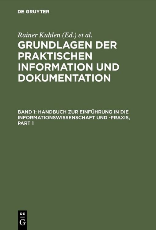 Produktbild: Grundlagen der praktischen Information und Dokumentation