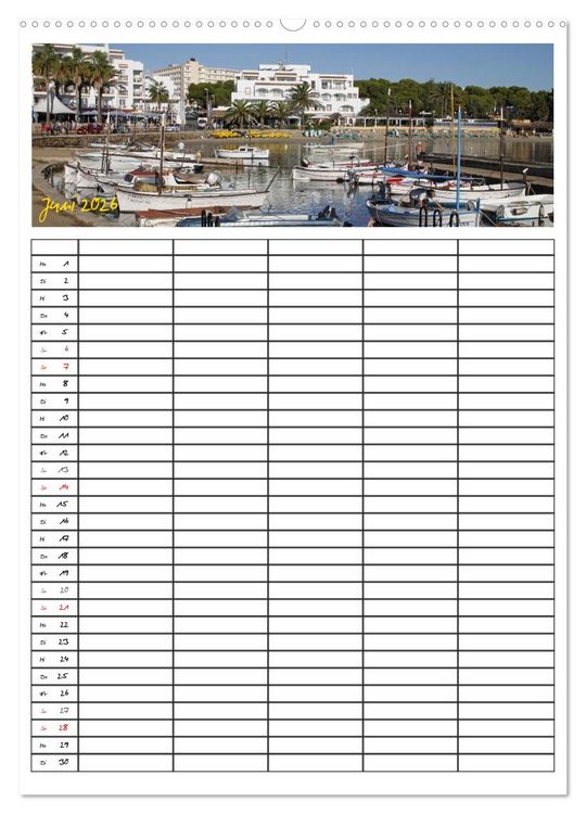 Produktbild: Ibiza / Familienplaner (Wandkalender 2026 DIN A2 hoch), CALVENDO Monatskalender