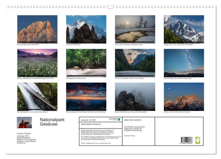 Produktbild: Nationalpark Ges&auml;use (Wandkalender 2026 DIN A2 quer), CALVENDO Monatskalender