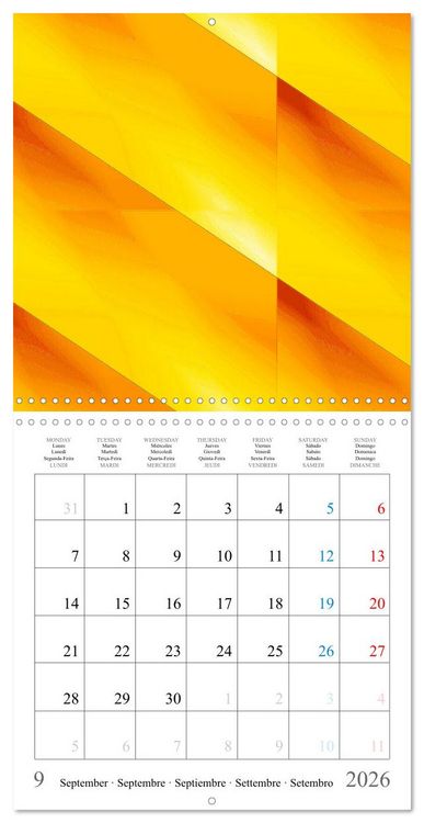 Produktbild: Art abstrait ensoleill&eacute; (Calendrier mural carr&eacute; 2026 30x30 cm) Calendrier double avec une page pour vos prises de notes