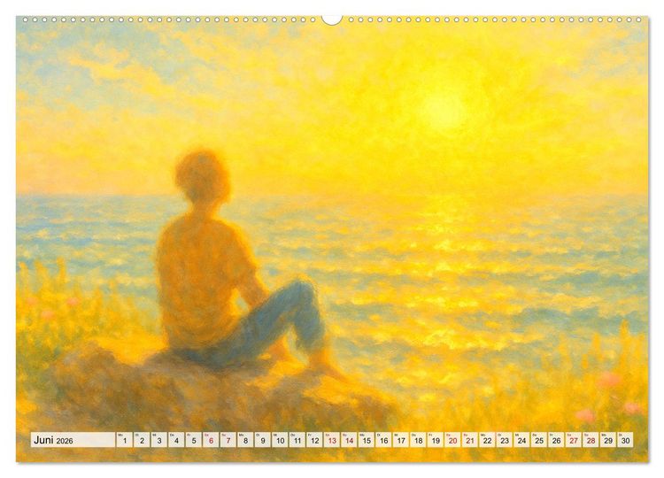Produktbild: Ruhe finden - Der Anti-Stress-Kalender - Ein Jahr voller W&auml;rme und Achtsamkeit (Wandkalender 2026 DIN A2 quer), CALVENDO Monatskalender