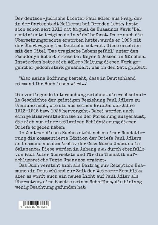 Produktbild: Paul Adler und Miguel de Unamuno