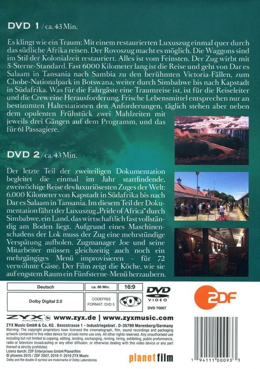 Produktbild: Im Luxuszug durch Afrika [2 DVDs]