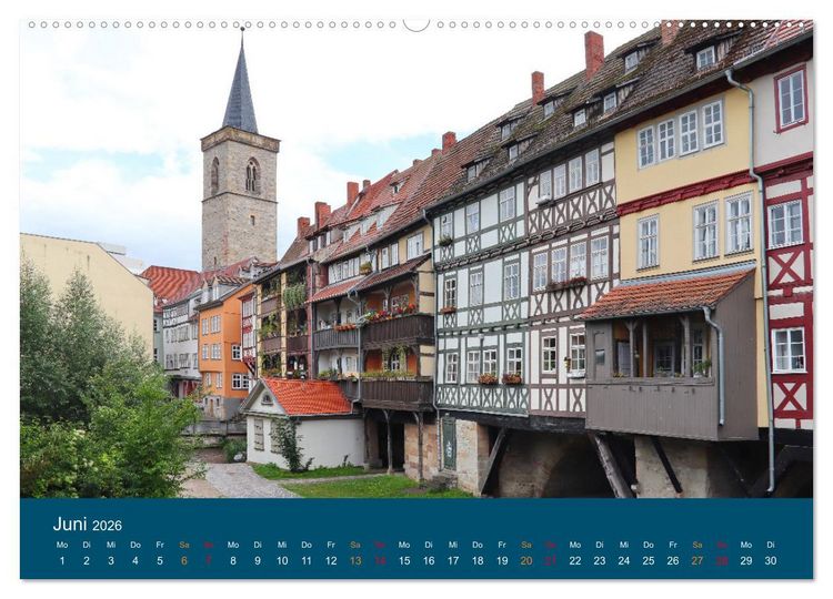 Produktbild: Th&uuml;ringen, unterwegs in Weimar, Erfurt und Eisenach (Wandkalender 2026 DIN A2 quer), CALVENDO Monatskalender