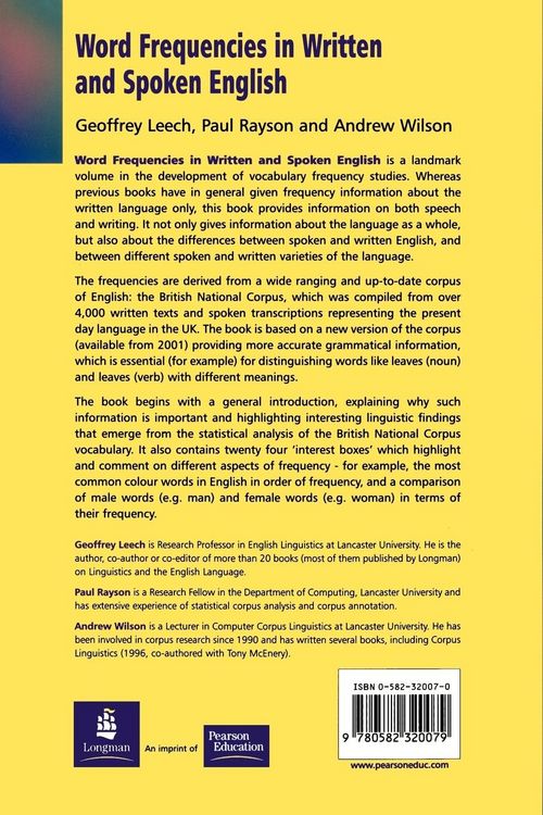 Produktbild: Word Frequencies in Written and Spoken English