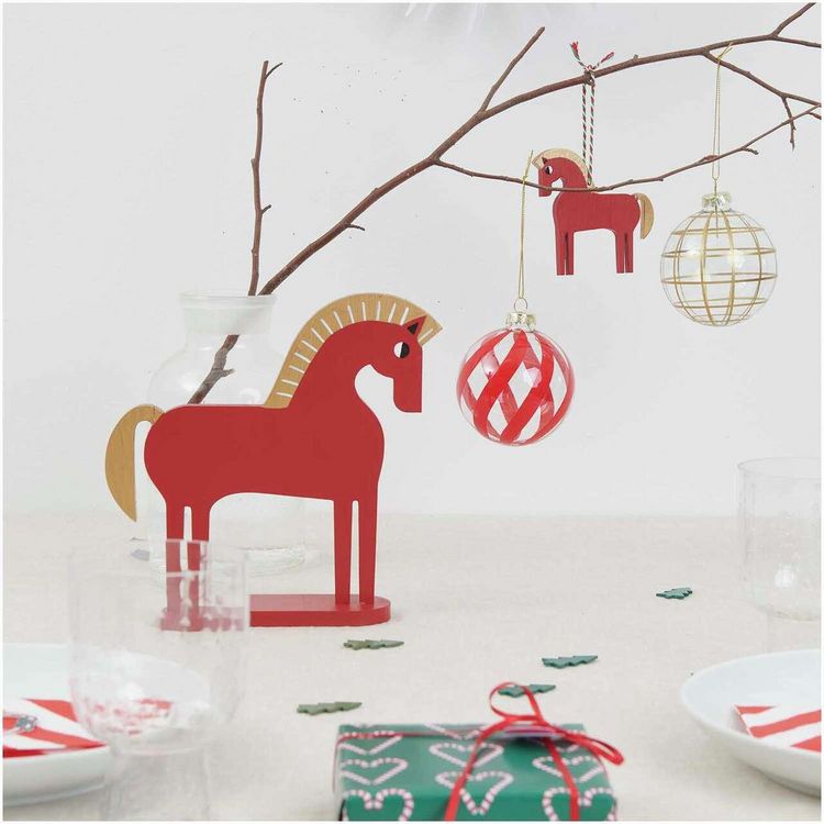 Produktbild: Deko Figur Holz-Pferd, rot