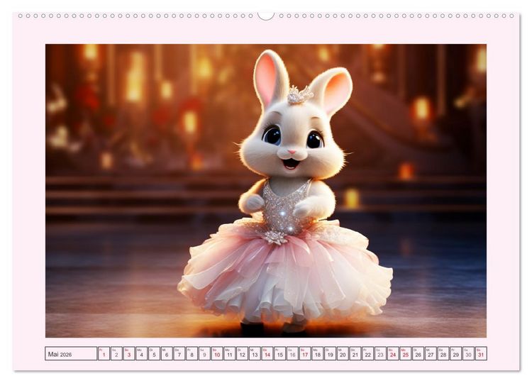 Produktbild: Liebliche Kaninchen. Flauschige Hopsis haben Spa&szlig; (hochwertiger Premium Wandkalender 2026 DIN A2 quer), Kunstdruck in Hochglanz