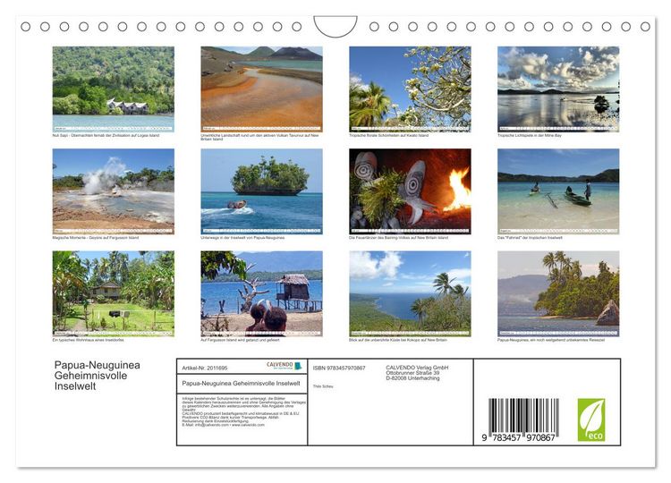 Produktbild: Papua-Neuguinea Geheimnisvolle Inselwelt (Wandkalender 2026 DIN A4 quer), CALVENDO Monatskalender
