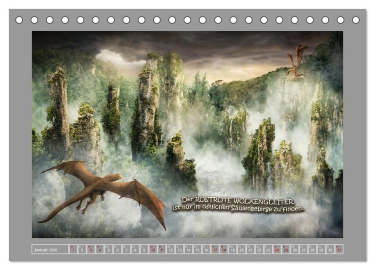 Produktbild: Wo die wilden Drachen wohnen (Tischkalender 2026 DIN A5 quer), CALVENDO Monatskalender