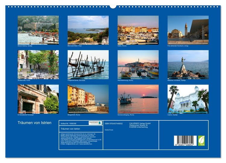 Produktbild: Tr&auml;umen von Istrien (hochwertiger Premium Wandkalender 2026 DIN A2 quer), Kunstdruck in Hochglanz