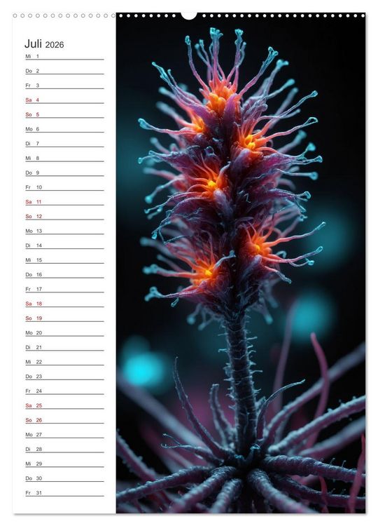 Produktbild: Leuchtende Mikroflora (hochwertiger Premium Wandkalender 2026 DIN A2 hoch), Kunstdruck in Hochglanz