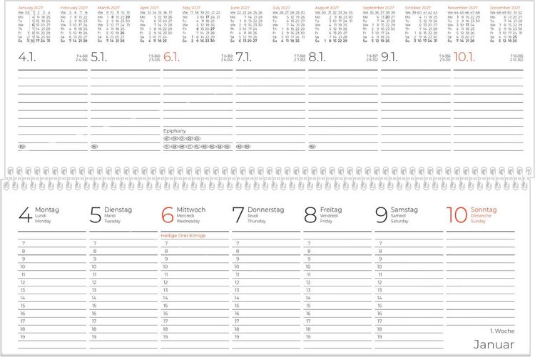 Produktbild: Tischkalender Expert blau 2027