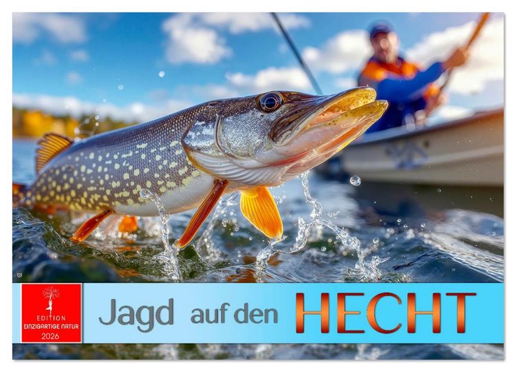 Produktbild: Jagd auf den Hecht (Wandkalender 2026 DIN A2 quer), CALVENDO Monatskalender