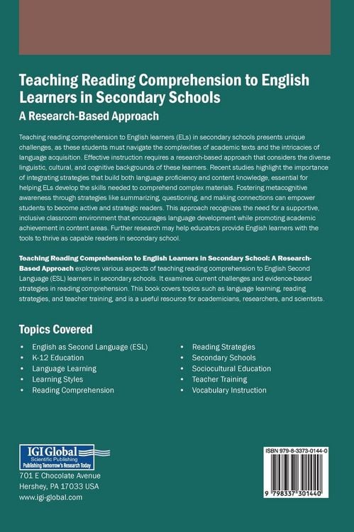 Produktbild: Teaching Reading Comprehension to English Learners in Secondary Schools