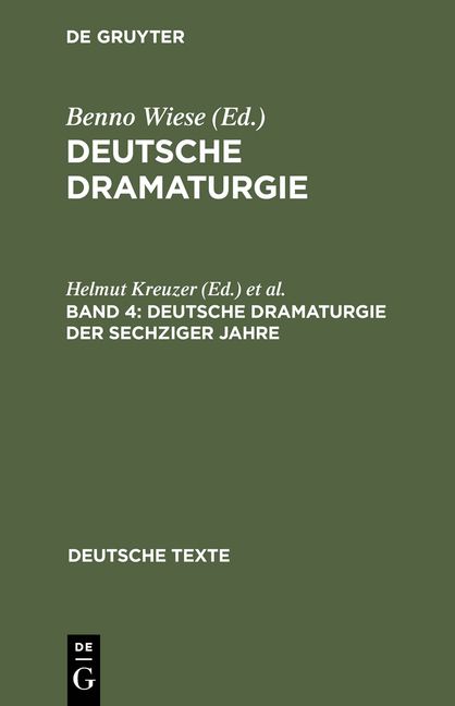 Produktbild: Deutsche Dramaturgie der Sechziger Jahre