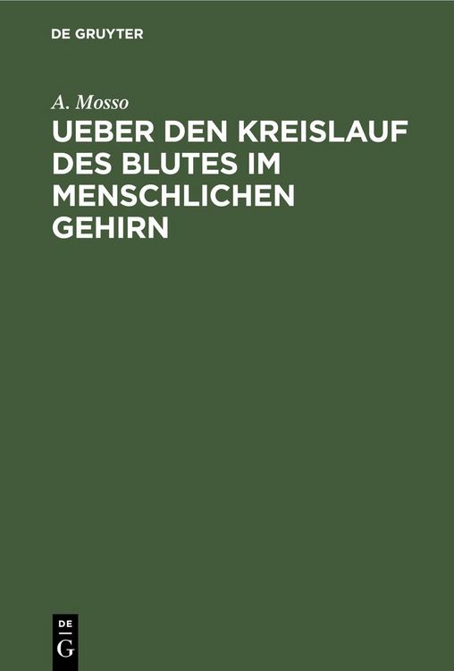 Produktbild: Ueber den Kreislauf des Blutes im menschlichen Gehirn