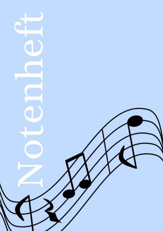 Produktbild: Notenheft: DIN A4 Notenlinienheft | 60 Seiten mit 12 Notenzeilen / Systeme pro Blatt | Papier 90g/m&sup2; | Musikheft mit Notenlinien