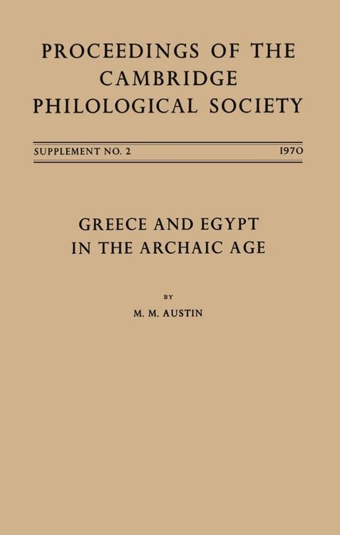 Produktbild: Greece and Egypt in the Archaic Age